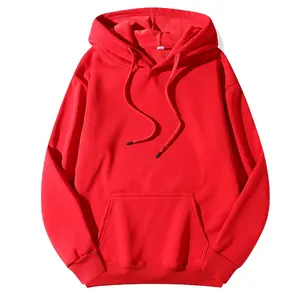 Sudadera con capucha de gran tamaño para hombre personalizada 100% algodón de alta calidad Sudadera con capucha en blanco con hombros caídos para hombre Diseño de bolsillo con cremallera y canguro