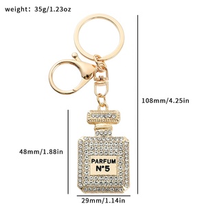 Llavero Creativo con Botella <span class=keywords><strong>de</strong></span> <span class=keywords><strong>Perfume</strong></span> <span class=keywords><strong>de</strong></span> Cristal con Diamantes para Mujer, Accesorios <span class=keywords><strong>de</strong></span> Lujo para Bolsos, Botella <span class=keywords><strong>de</strong></span> <span class=keywords><strong>Perfume</strong></span> Vacía - Product Image 2