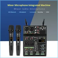 Console de mixage audio intégrée avec suppression du bruit, microphone sans fil un-à-deux pour console de mixage activée, pour carte son en direct
