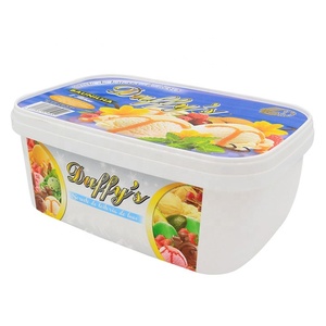 Hot selling ice cream disposable plastic packaging 2 Liter oval rectangle ,PP ice cream container