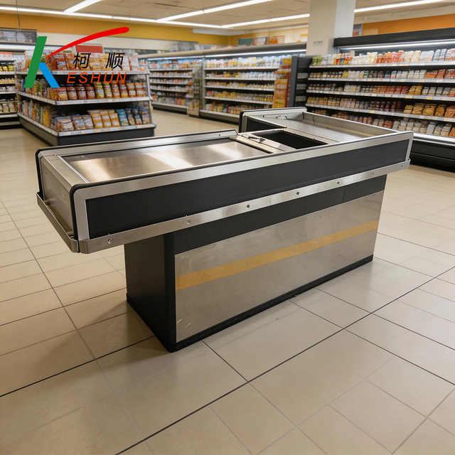 High Quality Supermarket Automatic Checkout Counter With Conveyor Belt
