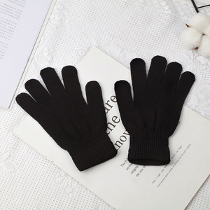 Nouveaux accessoires de mode pour hommes et femmes hiver garder au chaud solide blanc couleur bonbon mitaines tricotées en plein air équitation gants à main - Product Image 5