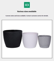 Nouveau design, pots de fleurs à motif de football, imitation céramique bon marché, pot de fleurs en plastique, support personnalisé, usine de Dongguan, utilisation en jardin