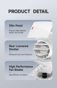 Moteur à courant continu sans balais 4 "6" 8 "salle de bain <span class=keywords><strong>chambre</strong></span> <span class=keywords><strong>extracteur</strong></span> ventilateur <span class=keywords><strong>d</strong></span>'extraction mur fenêtre ventilateur de Ventilation - Product Image 2