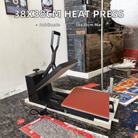 Presse à chaud à plat 38x38cm, nouvelle machine manuelle à pousser/tirer pour l'impression par sublimation sur T-shirts, sacs et coques de téléphone