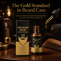 Kit de Croissance Barbe Végan Bio - Huile et Baume Hydratant Anti-Chute, Anti-Frisottis, Soulagement des Démangeaisons, Favorise une Barbe Plus Densa et Plus Épaisse