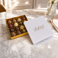 Boîte d'emballage personnalisée pour chocolats et truffes, boîte cadeau de luxe pour bonbons et sucreries avec insert recyclable de qualité alimentaire