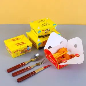 A3 Neujahr Logo Sushi Tray Cup Papier zum Mitnehmen Dessert boxen für den Lebensmittel versand Kfc