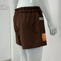 Short MMA double couche mi-long avec soutien intérieur serré et ceinture réglable Séchage rapide Respirant
