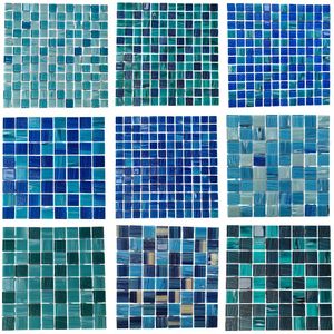 Nuove Piastrelle Moderne per Pareti <span class=keywords><strong>e</strong></span> Pavimenti in Vetro Termofuso Verde Blu per Esterni, Mosaico in Vetro Stampato a Mano per Piscine - Product Image 1