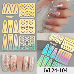 Usine personnalisée 24 feuilles d'autocollants réutilisables pour manucure française, modèle d'estampage d'ongles en papillon, fourniture de pochoir d'art d'ongle en plastique - Product Image 6