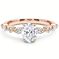 Ensemble de bagues de mariage personnalisées en or pur 10K 14K 18K bicolore avec halo de diamants Moissanite VVS pour elle