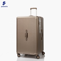 Valise à ouverture latérale de 33 pouces, durable, à coque rigide, avec 4 roues silencieuses à frein, grande capacité, élégante, classique et moderne