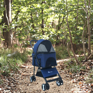 Meiweipet lipat 600D Oxford kain pembawa hewan peliharaan biru 5.5 inci EVA roda penyimpanan keranjang semua mobil untuk Velcro desain untuk anjing kucing - Product Image 4