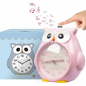 Reloj Despertador con Diseño de Búho para Niños, Reloj Analógico Silencioso sin Tictac para Mesa de Noche con Luz Nocturna y Función de Repetición, Alarma con Melodía # 19090 - Product Image 1