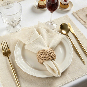 Serviettes en <span class=keywords><strong>coton</strong></span> vert sauge à franges, serviettes <span class=keywords><strong>de</strong></span> table carrées en <span class=keywords><strong>gaze</strong></span> texturée pour la maison, les mariages, les fêtes, décoration <span class=keywords><strong>de</strong></span> table occidentale raffinée - Product Image 3