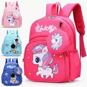 Tas Ransel Anak TK Motif Hewan Kartun Lucu GE New Arrival Bahan Polyester Anti Air Ringan Set 2 Pcs Dinosaurus - Product Image 2