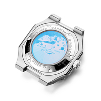 Montre mécanique de luxe carrée rouge pour homme de la marque CARNIVAL, en acier inoxydable, lumineuse, résistante à l'eau 50M, aiguilles 42mm