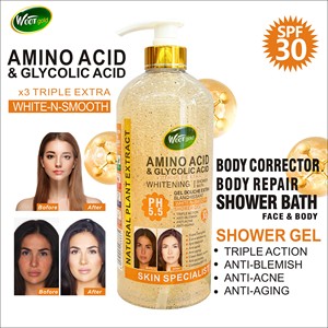 Gel Douche Alpha Arbutine Collagène Marque Privée Blanchissant Exfoliant Sel <span class=keywords><strong>de</strong></span> Bain Hydratant Gel Douche Nourrissant - Product Image 2