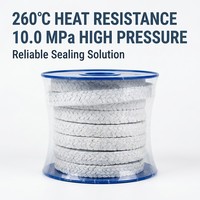 Emboutissage tressé en PTFE sans amiante pleine longueur -20 ℃   vers +260 ℃   Fabricant de garnitures en PTFE sur mesure, résistance thermique supérieure