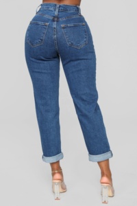 Personalizado premium lavado elástico apretado <span class=keywords><strong>jeans</strong></span> de mamá - Product Image 6