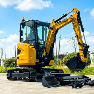 LIVRAISON GRATUITE Mini-excavatrice 3,5 tonnes CE EPA, excavatrice sur chenilles, moteur 1,8T 2T, petite excavatrice avec grappin et râteau - Product Image 1
