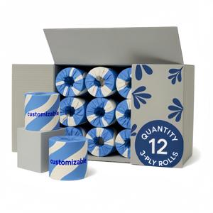 Eco Friendly White Bamboo Pulp <strong>Toilet</strong> Paper <strong>Roll</strong> 3 Ply Soft Biodegradable Bathroom Tissue OEM Factory Supply - Product Image 1