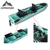 Kayak de Pesca Modular LSF de 4.45m para 2 Personas con Función de Deriva, Construcción Estable y Duradera de HDPE para Uso en el Mar y al Aire Libre