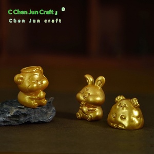 งานฝีมือเฉินจุน ชุดเครื่องประดับเรซิ่นสีทองรูปสัตว์มงคลจีน 12 นักษัตร หนู วัว เสือ กระต่าย มังกร งู ม้า แพะ ลิง ไก่ สุนัข หมู - Product Image 3