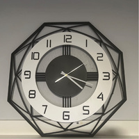 Grande horloge murale moderne à quartz pour la décoration intérieure Affichage silencieux des aiguilles en MDF sans tic-tac Conception rustique à face unique pour le salon