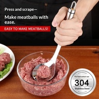 Sendok & Alat Pengambil Bakso Minimalis Modern dari Baja Tahan Karat 304 yang Dipertebal untuk Pembuatan Bakso Ikan Manual Rumah Tangga