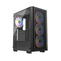 Boîtier d'ordinateur de jeu de taille moyenne TG Glass avec alimentation RGB ATX pour les joueurs PC