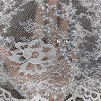 Nouveau Tissu en Dentelle Fait Main pour Décoration de Rideaux, Nappes, Literie, Broderie en Maille, Perles, Paillettes, Robe de Mariée et Vêtements pour Enfants