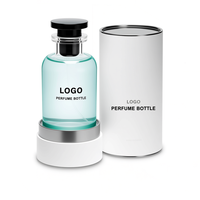 Flacon de parfum en verre vide de luxe personnalisé de 30 ml, 50 ml, 100 ml avec boîte, rechargeable, transparent, rond, emballage de parfum, coffret cadeau, vente en gros