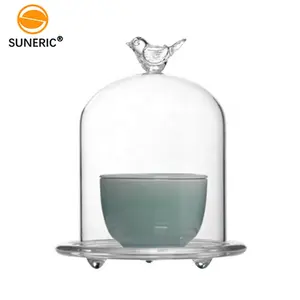 咖啡口味透明玻璃圆顶钟形陶瓷拔罐咖啡碗丽丽装饰杯圆顶玻璃