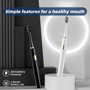 Cepillo <span class=keywords><strong>de</strong></span> Dientes Eléctrico Sónico con Vibración <span class=keywords><strong>de</strong></span> 24000, Alimentado por Batería, Resistente al Agua IPX7, Cerdas Medianas, Función <span class=keywords><strong>de</strong></span> Blanqueamiento, para Uso en Exteriores y Hoteles - Product Image 2
