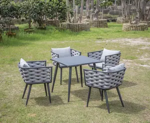 Pasar Eropa populer meja luar ruangan dan kursi set furnitur taman teras makan furnitur teras luar ruangan