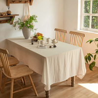 Nappe carrée en polyester froissé, fabriquée à la main en Europe, pour la salle à manger, housse de table domestique, personnalisable, approvisionnement transfrontalier