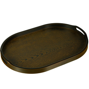 New Chinese and Japanese style <b>tea</b> <b>tray</b>/<b>tray</b>, imitation wood plastic oval shape, household imitation wood barbecue <b>tray</b>/water - Product Image 5