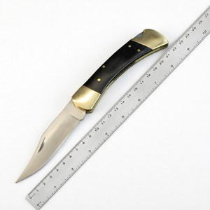 Couteau de chasse pliant en acier 440, manche en ébène, pour camping en extérieur, pointe de lance DIY, lot de 3 mm, 21,8 cm, personnalisé, OEM, fait main - Product Image 1