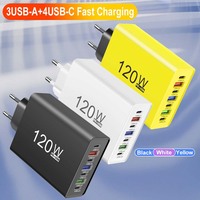 Chargeur USB 120W Charge rapide QC3.0 Câble USB C Câble Type C Chargeurs de téléphone portable Chargeur rapide Adaptateur USB Type C PD
