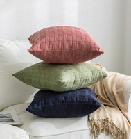 Housse de coussin carrée à carreaux tridimensionnels en fibre de polyester de couleur unie ; Coussin de canapé ; Coussin de fenêtre moderne et simple