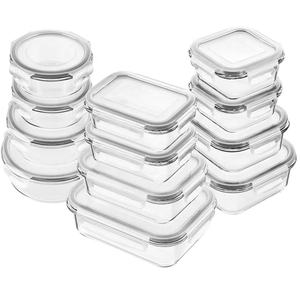 Juego de 24 contenedores de almacenamiento de alimentos de vidrio de borosilicato alto, fiambreras para preparación de comidas con tapa hermética de PP, 12 tapas, 12 contenedores - Product Image 1