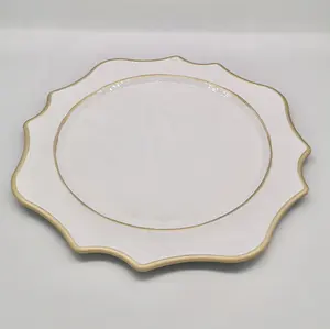 JHC0067, оптовая продажа, пластиковые пластины неправильной формы с изображением белого золота для свадебной вечеринки