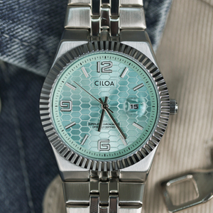 Montre ronde bleue pour homme CILOA, haute qualité, personnalisable, nouveau cadeau de marque, montre pour homme, montre à quartz étanche. - Product Image 3