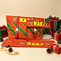 Sac de Mahjong de Noël, ensemble de 3 pièces, grande capacité, sac de rangement portable pour accessoires de Mahjong, sac de voyage pour maquillage, durable