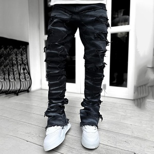 Salati Custom Casual Vintage Streetwear a vita alta Slim Fit <span class=keywords><strong>pantaloni</strong></span> di sudore Flare in finta pelle impilati <span class=keywords><strong>pantaloni</strong></span> da uomo