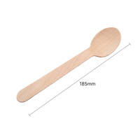 Cuillère en bois jetable de 185 mm, écologique, biodégradable, de qualité alimentaire, pour les fêtes, les pique-niques, les plats à emporter, la restauration, les restaurants, usage quotidien
