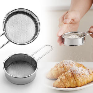 ตะแกรงร่อนแป้งสแตนเลสขนาดเล็ก 40 เมช แบบมือถือ สำหรับร่อนน้ำตาล ผงโกโก้ อุปกรณ์ครัว - Product Image 3