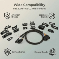 Cable de Extensión OBD2 1 a 2 Premium J1962 con Accesorios de Montaje, Plug & Play para Todos los Vehículos con Estándar OBD2